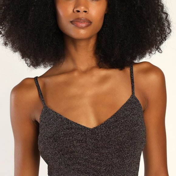 *NWT* (XS) Lulu's Iconic Angles Bronze Lurex Ruched Bodycon Mini Dress - Picture 4 of 8